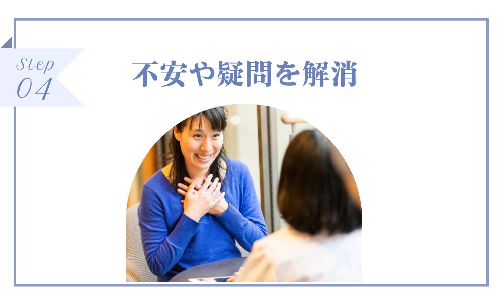 不安や疑問を解消