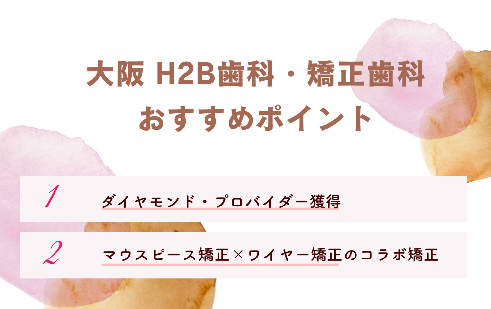 大阪 H2B歯科・矯正歯科ポイント