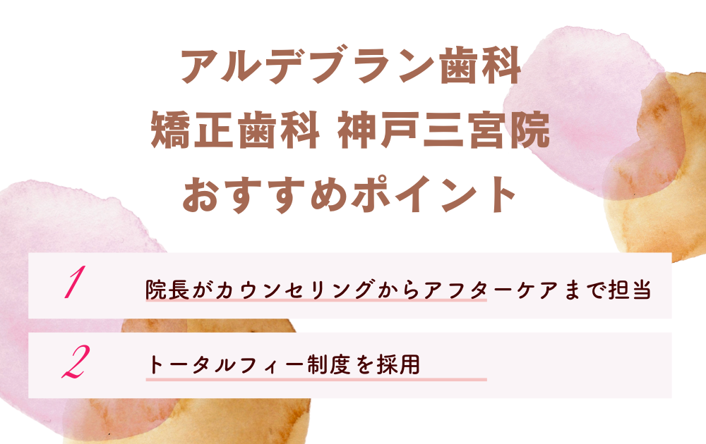 アルデブラン歯科・矯正歯科　神戸三宮院ポイント