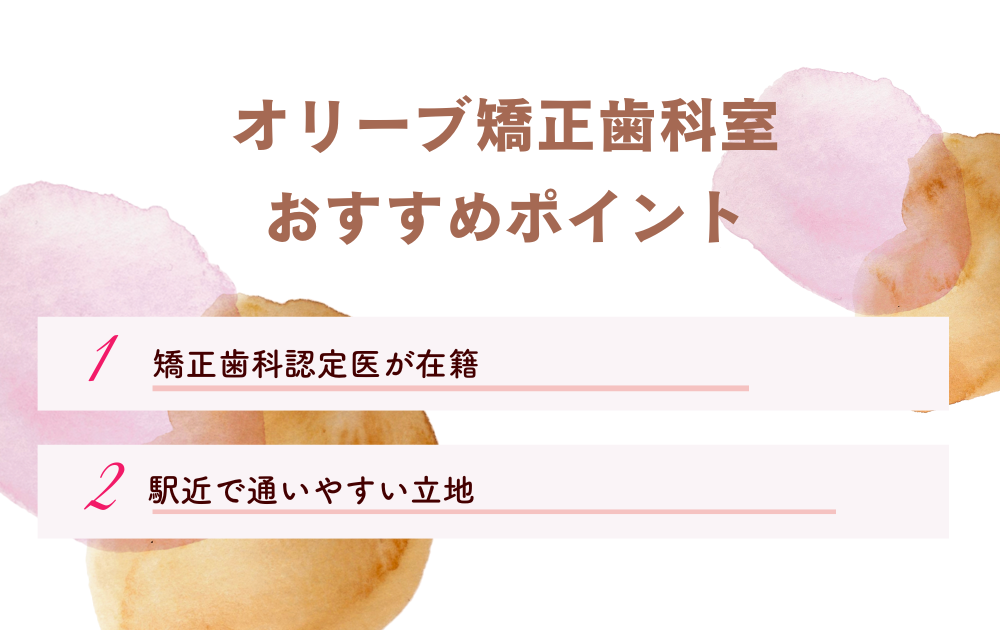 オリーブ矯正歯科室ポイント